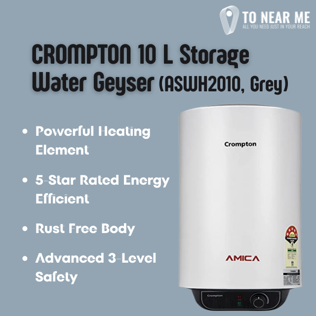 CROMPTON 10 L Storage Water Geyser (ASWH2010, Grey)